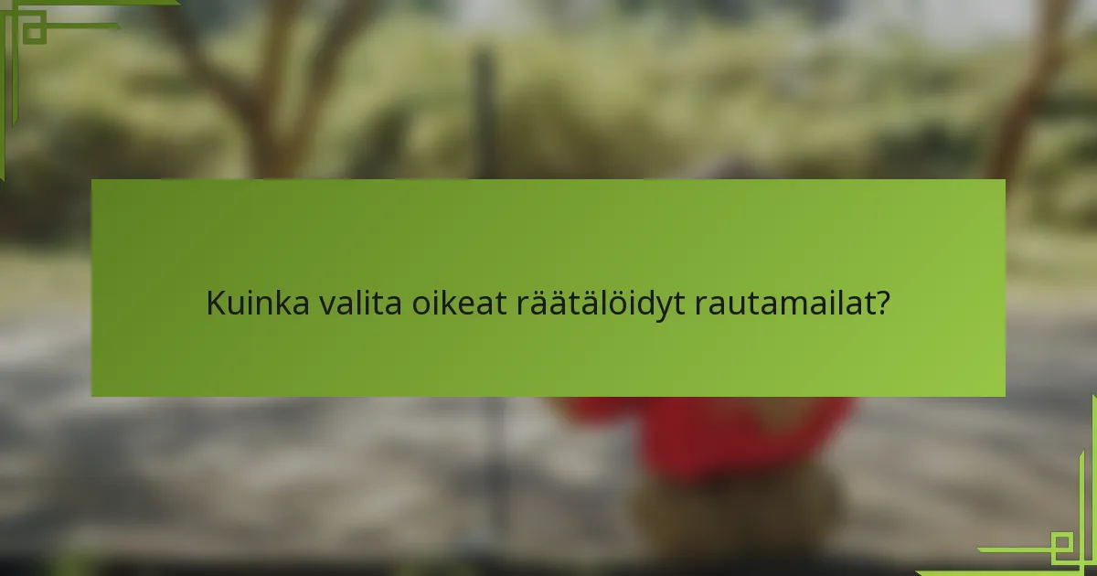 Kuinka valita oikeat räätälöidyt rautamailat?