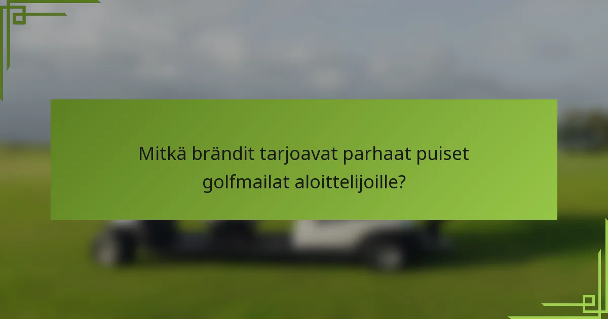 Mitkä brändit tarjoavat parhaat puiset golfmailat aloittelijoille?