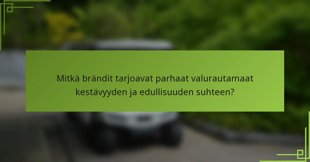Mitkä brändit tarjoavat parhaat valurautamaat kestävyyden ja edullisuuden suhteen?